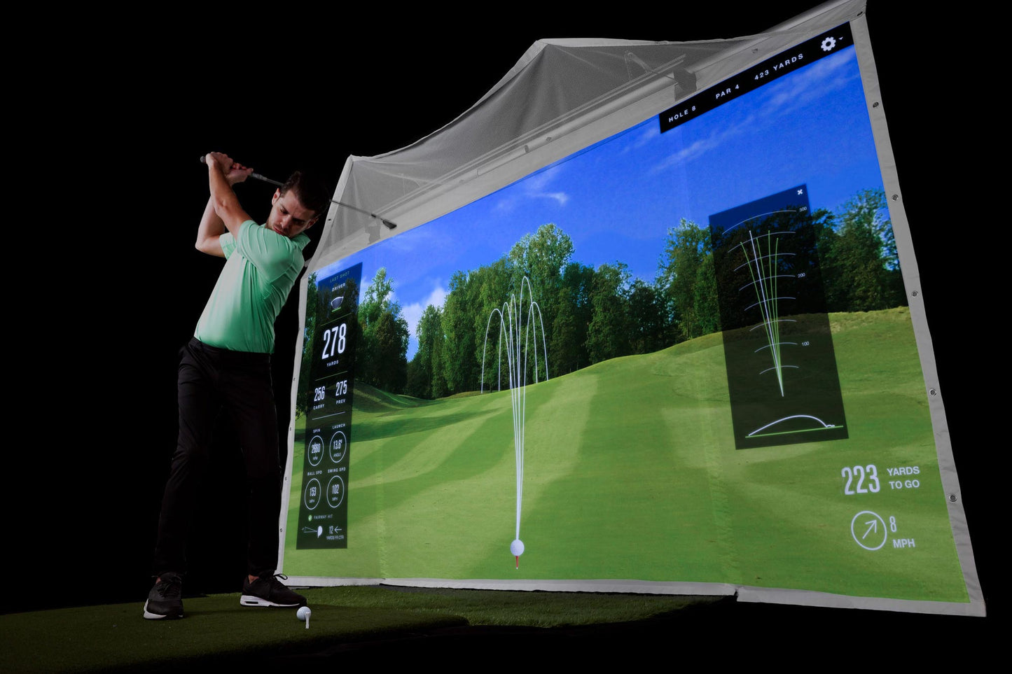 HomeCourse® ProScreen 180 – Premier Indoor Golf Simulator Enclosure