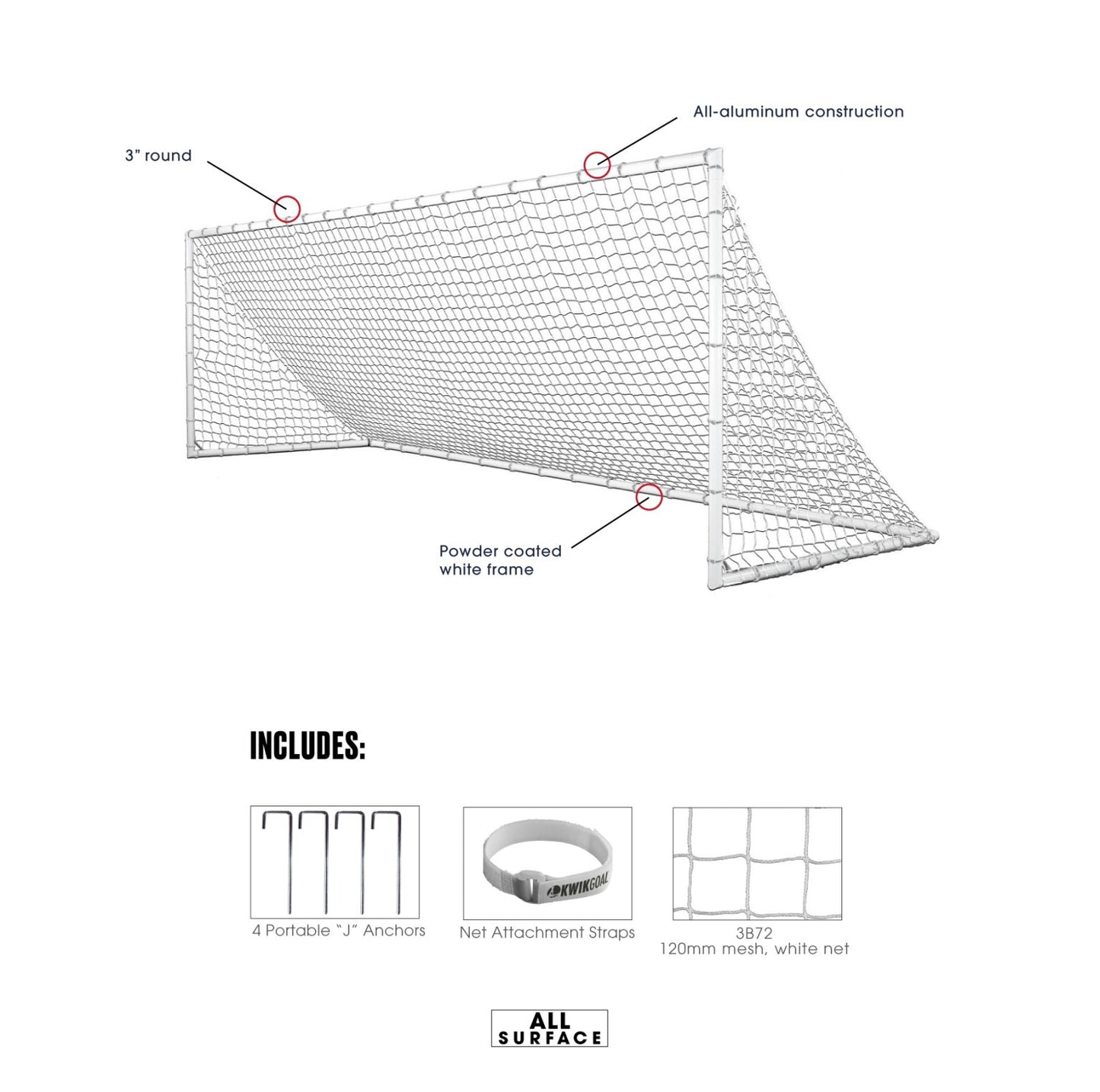 Academy Soccer Goal – Kwik Goal 2B500 Series